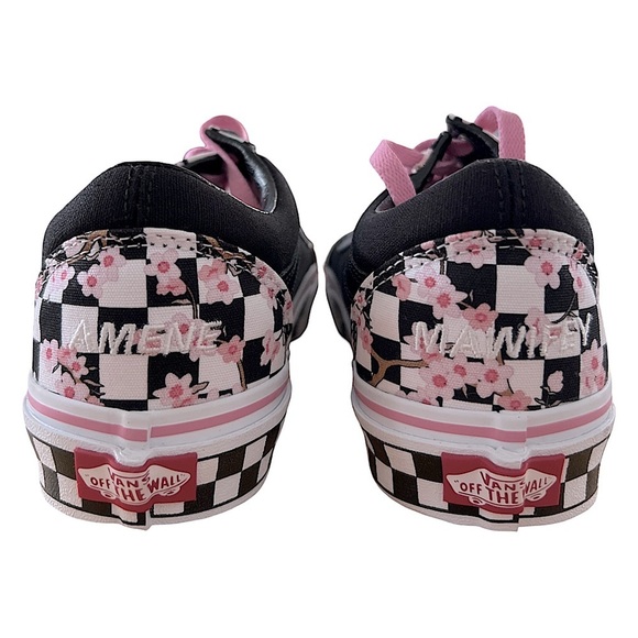 VANS • Customs Pink Cherry Blossom Old Skool Checkerboard Shoe - Picture 9 of 11